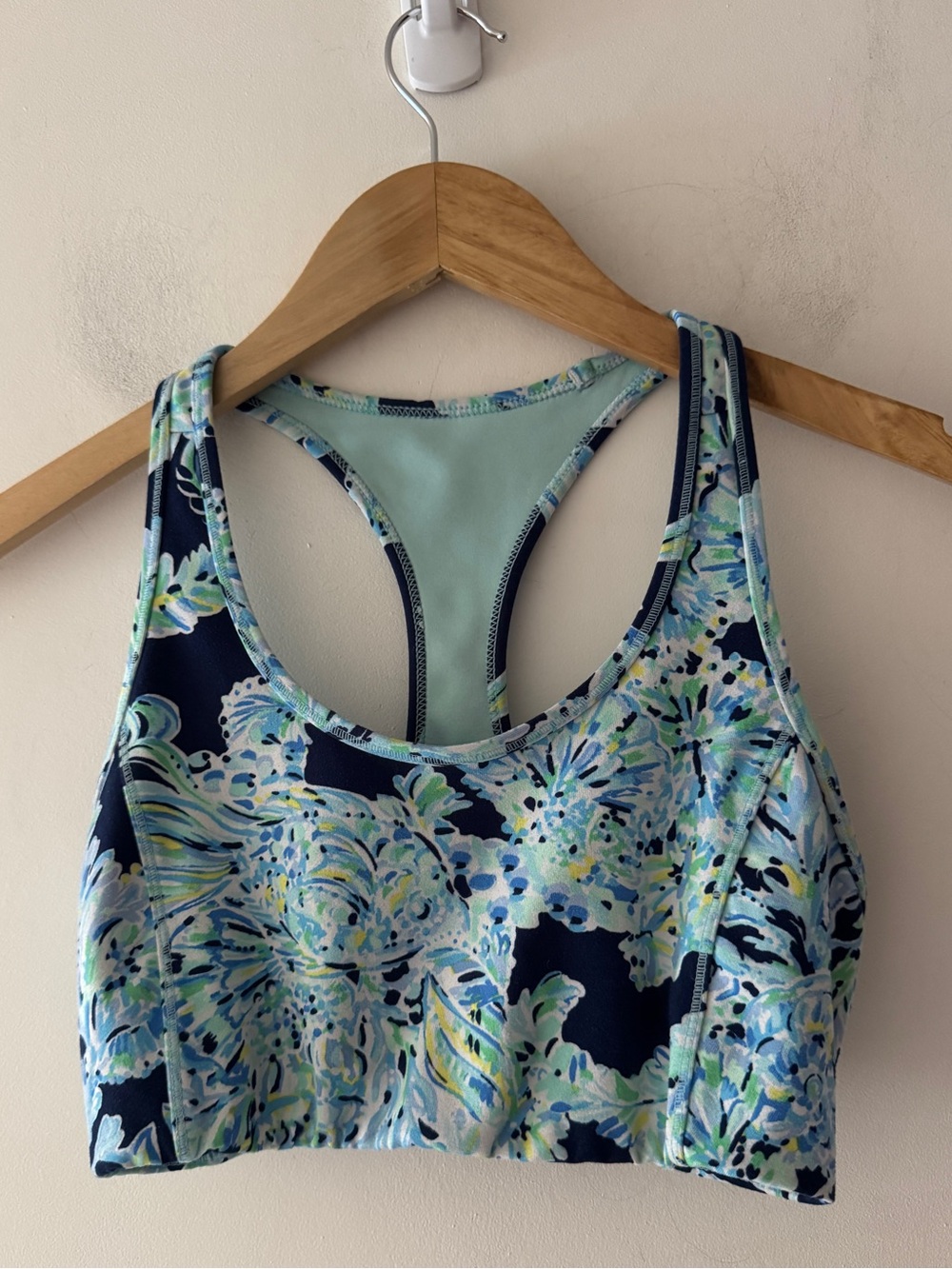 Lilly Pulitzer Womens Teegan Sports Bra Luxletic Blue Floral